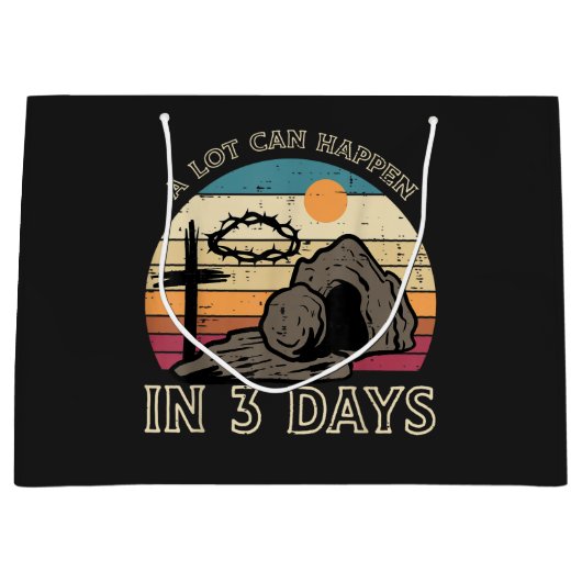 A Lot Can Happen in 3 Days Easter Religious Große Geschenktüte (Vorderseite)