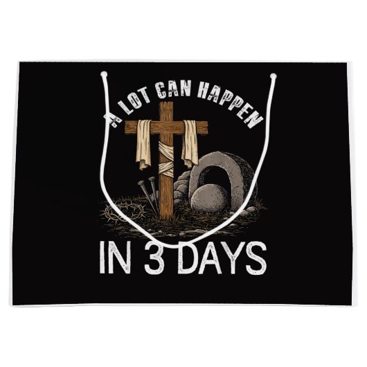 A Lot Can Happen In 3 Days Easter Religious Große Geschenktüte (Vorderseite)