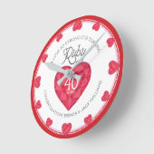 A love so strong ruby wedding anniversary 40th runde wanduhr (Winkel)