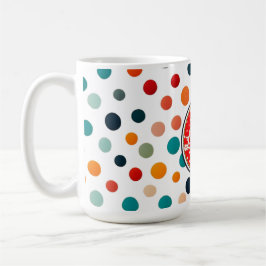 a lOVE themed mug with bright polka Kaffeetasse