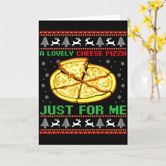 A Lovely Cheese Zza Just For Me Christmas Tree  Karte (Gelbe Blume)