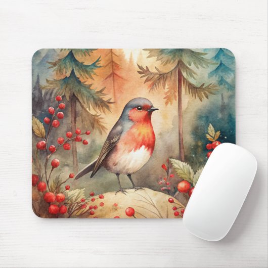 A lovely Robin in Autumn Mousepad (Mit Mouse)