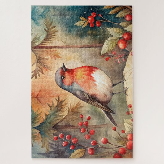 A lovely Robin in Autumn Puzzle (Vertikal)