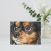 A Loyal Dog Cavalier King Charles Spaniel Postcard Postkarte (Stehend Vorderseite)