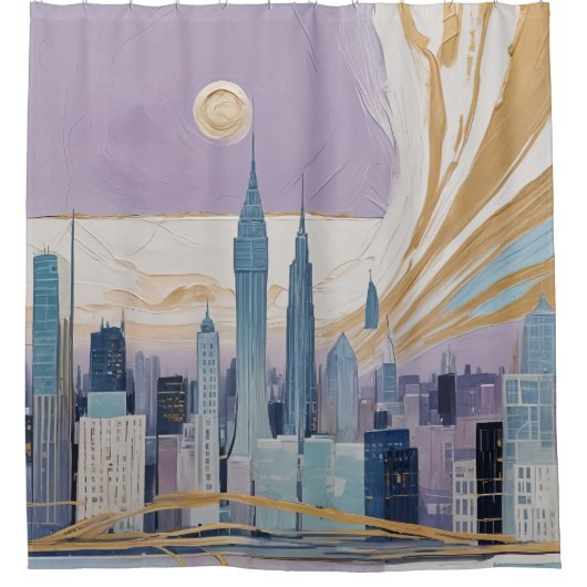 A Lunar Cityscape Duschvorhang (Vorderseite)