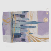 A Lunar Cityscape Golfhandtuch (Horizontal)