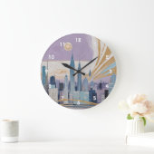 A Lunar Cityscape Große Wanduhr (Zuhause)