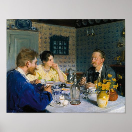 A luncheon by Peder Severin Kroyer Poster (Vorne)