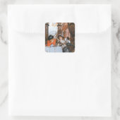 A Luncheon Romance Quadratischer Aufkleber (Tasche)