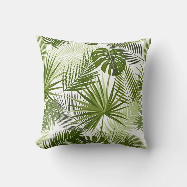 a lush, tropical leaf pattern  kissen (Vorderseite)