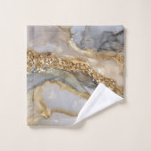 A luxurious gold and white marble background badhandtuch set (Waschlappen)