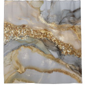 A luxurious gold and white marble background duschvorhang (Vorderseite)