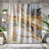 A luxurious gold and white marble background duschvorhang