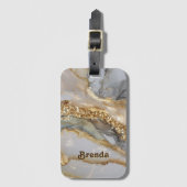 A luxurious gold and white marble background gepäckanhänger (Vorderseite Vertikal)
