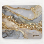 A luxurious gold and white marble background mousepad (Vorne)