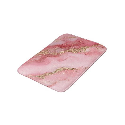 A luxurious pink marble background badematte (Schrägansicht)