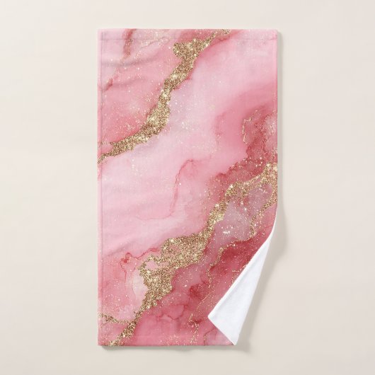 A luxurious pink marble background badhandtuch set (Handtuch)