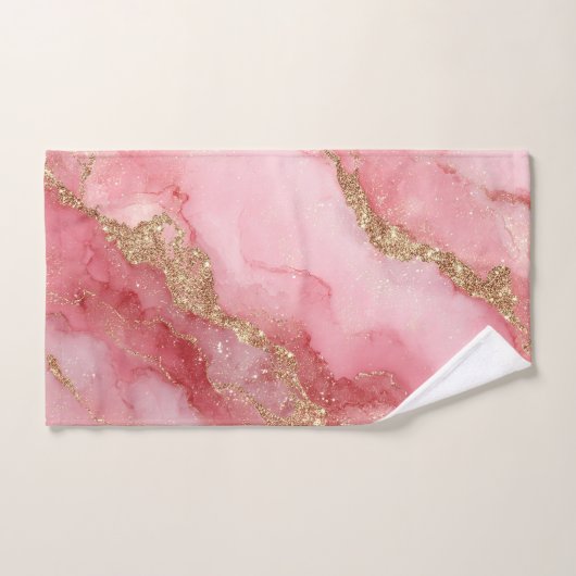 A luxurious pink marble background badhandtuch set (Handtuch)