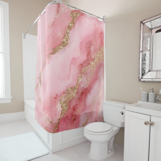 A luxurious pink marble background duschvorhang (Beispiel)