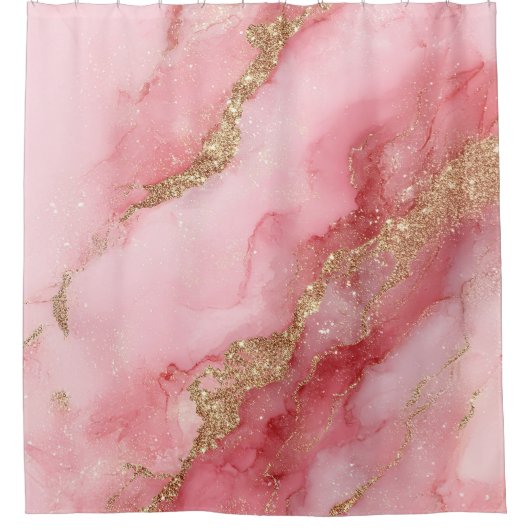 A luxurious pink marble background duschvorhang (Vorderseite)