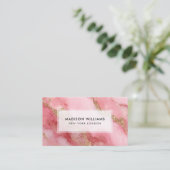 A luxurious pink marble background visitenkarte (Stehend Vorderseite)