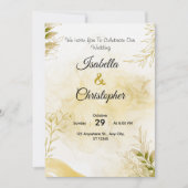 A luxurious wedding invitation in elegant gold einladung (Vorderseite)