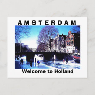 A M S E R D A M , Willkommen in Holland Postkarte