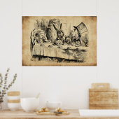 A Mad Tea-Party (1865) von John Tenniel Poster (Küche)