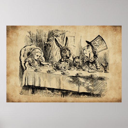 A Mad Tea-Party (1865) von John Tenniel Poster (Vorne)