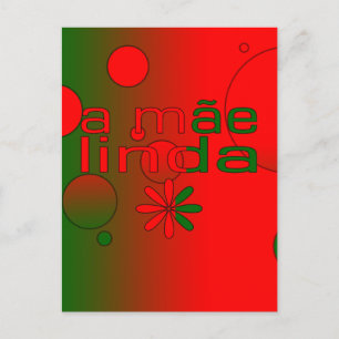 A Mãe Linda Portugal Flag Colors Pop Art Postkarte