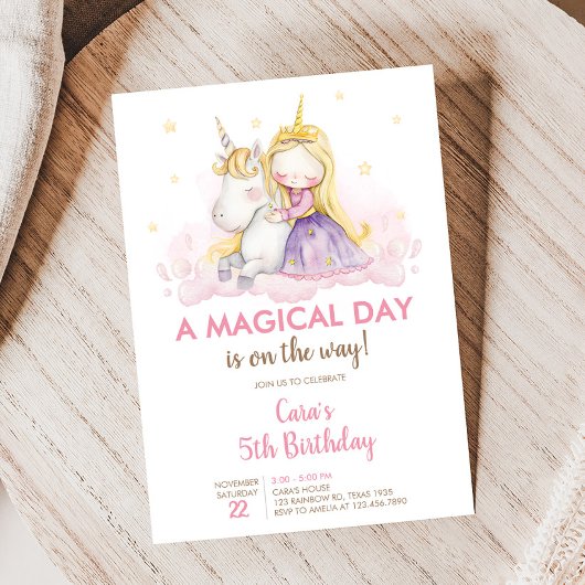 A Magical Day Unicorn Birthday Party Einladung