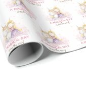 A Magical Day Unicorn Birthday Party  Geschenkpapier (Rolleneckpunkt)