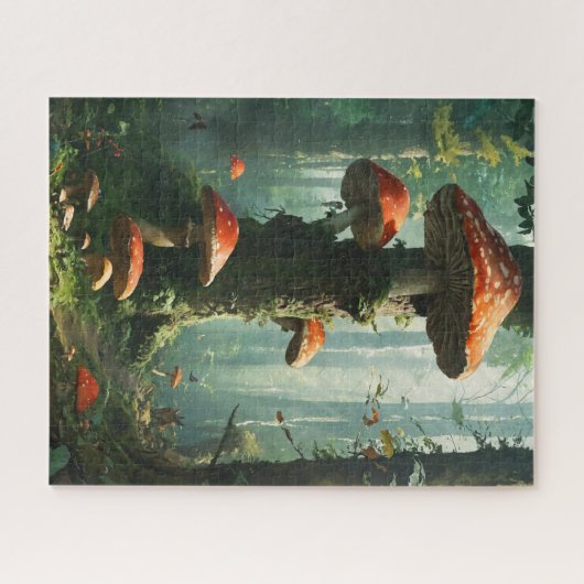 a magical forest, mushrooms, a mystical forest, to puzzle (Horizontal)