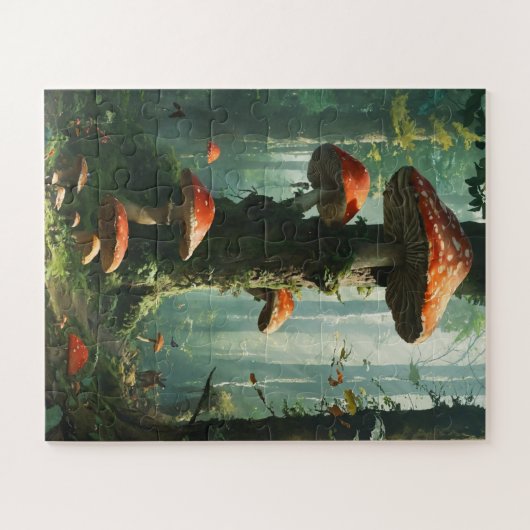 a magical forest, mushrooms, a mystical forest, to puzzle (Horizontal)