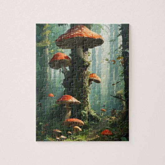 a magical forest, mushrooms, a mystical forest, to puzzle (Vertikal)