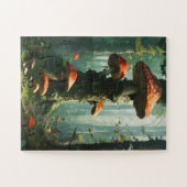 a magical forest, mushrooms, a mystical forest, to puzzle (Horizontal)