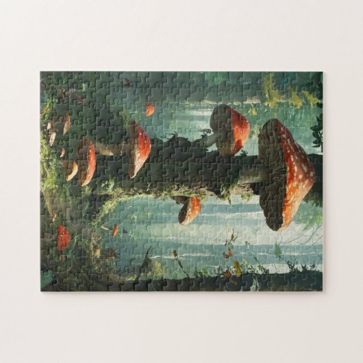 a magical forest, mushrooms, a mystical forest, to puzzle (Horizontal)