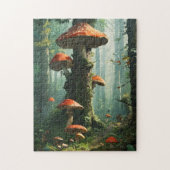 a magical forest, mushrooms, a mystical forest, to puzzle (Vertikal)