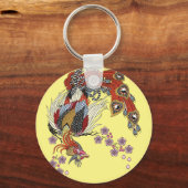 a magical phoenix sitting on a blossom sakura keyc schlüsselanhänger (Vorderseite)