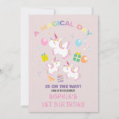 A Magical Unicorn Birthday Invitation Einladung (Vorderseite)