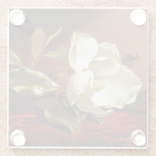 A Magnolia on Red Velvet, berühmtes Bild, Glasuntersetzer (Rückseite)