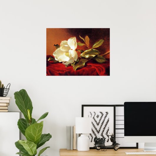 A Magnolia on Red Velvet Poster (Heimbüro)