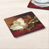 A Magnolia on Red Velvet, Rechteckiger Pappuntersetzer (angewinkelt)