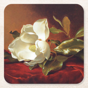 A Magnolia on Red Velvet, Rechteckiger Pappuntersetzer