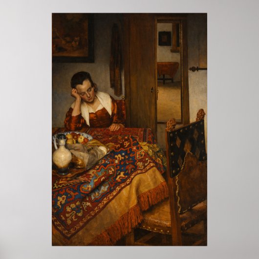 A maid asleep by Johannes Vermeer  Poster (Vorne)