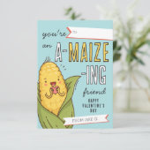 A-Mais-Ing Friend Corn Classroom Valentines Card Einladung (Stehend Vorderseite)
