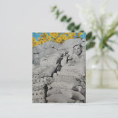 A Man With Retro Floral Print Flour Sacks Pile  Postkarte (Stehend Vorderseite)