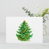 A Mandelbrot Christas Tree With Red & Green Bulbs Einladung (Stehend Vorderseite)