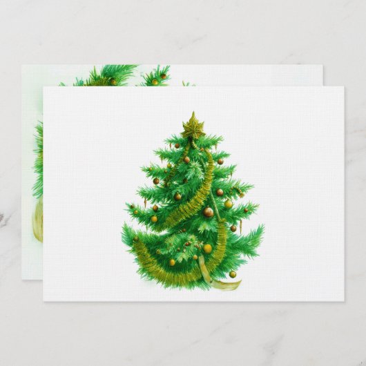 A Mandelbrot Christas Tree With Red & Green Bulbs Einladung (Vorne/Hinten)