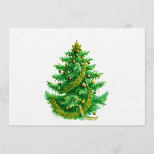 A Mandelbrot Christas Tree With Red & Green Bulbs Einladung (Vorderseite)